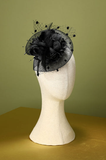 1920 Negro pluma con cuentas diadema